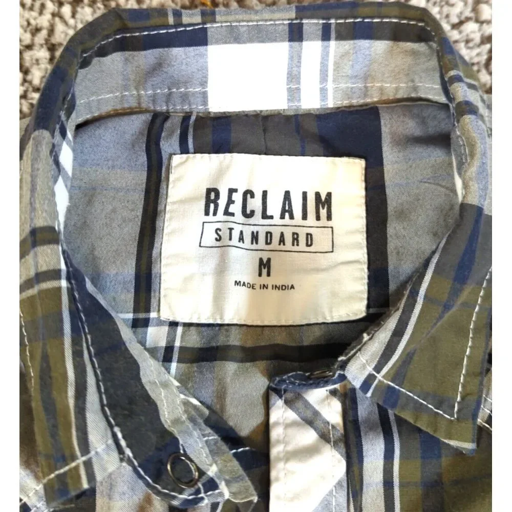 Reclaim Standard‎ Western Pearl Snap Long Sleeve Men's Size Medium